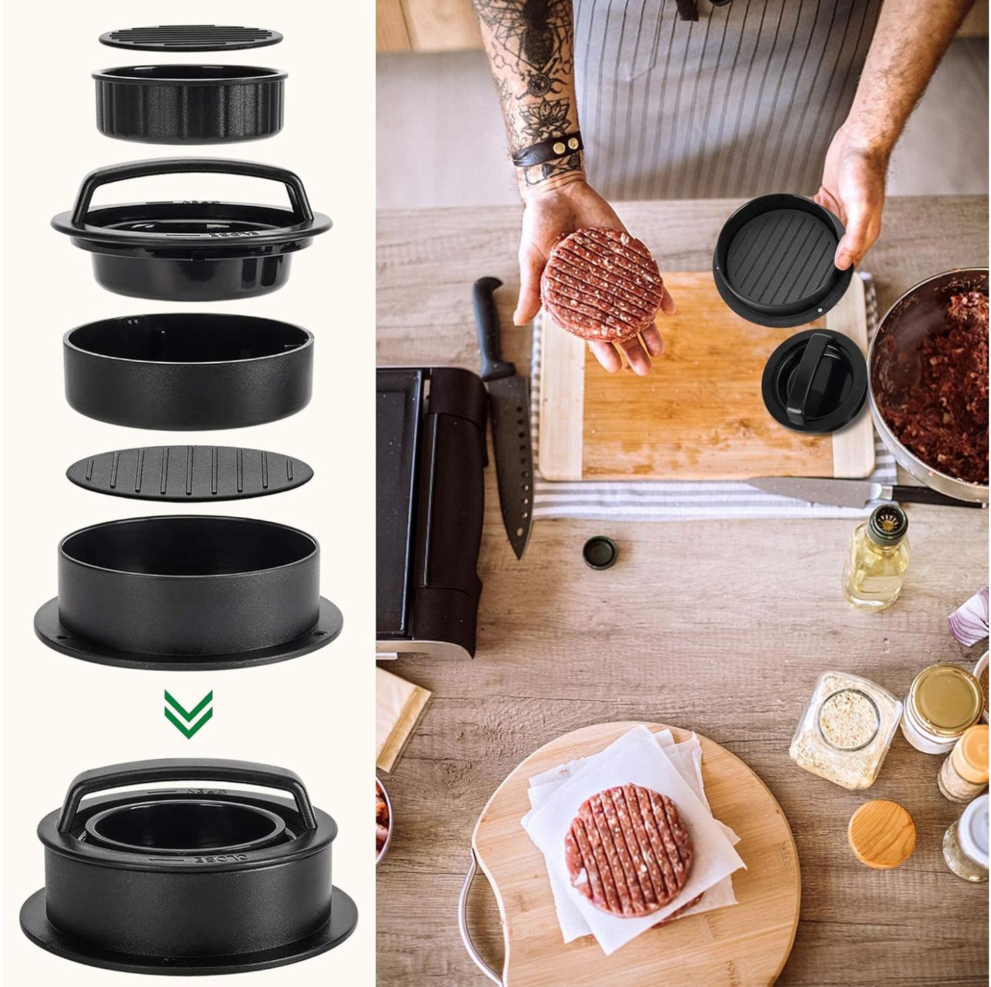 3-in-1 Hamburger Press