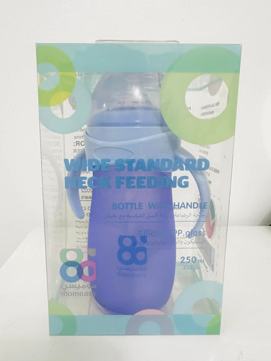 Momeasy Wide Standard Feeding Bottle 250ml (With Handle)