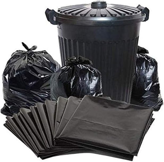55 gal Heavy Duty Biodegradable Trash Bags – 80x110cm (10-Pack), Black Garbage Bags
