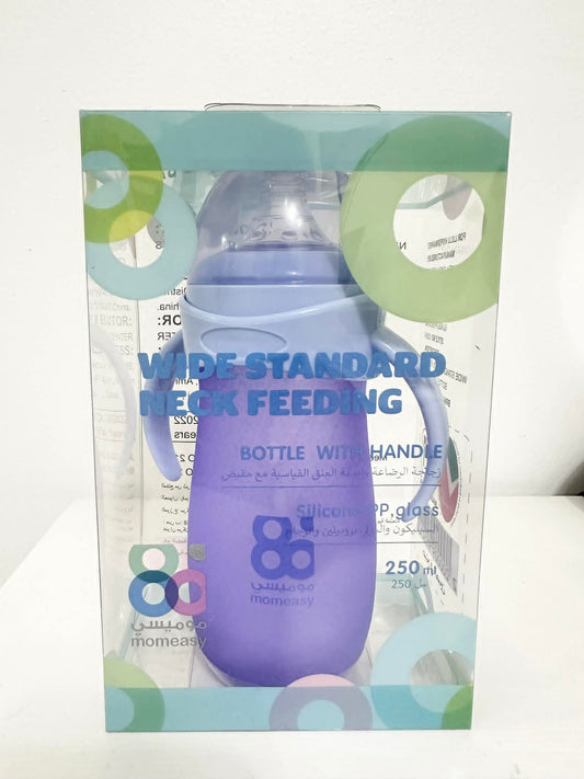 Momeasy Wide Standard Feeding Bottle 250ml (With Handle)